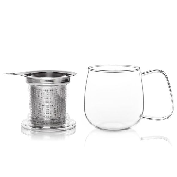 GLASS TEA INFUSER MUG 4,5 DL